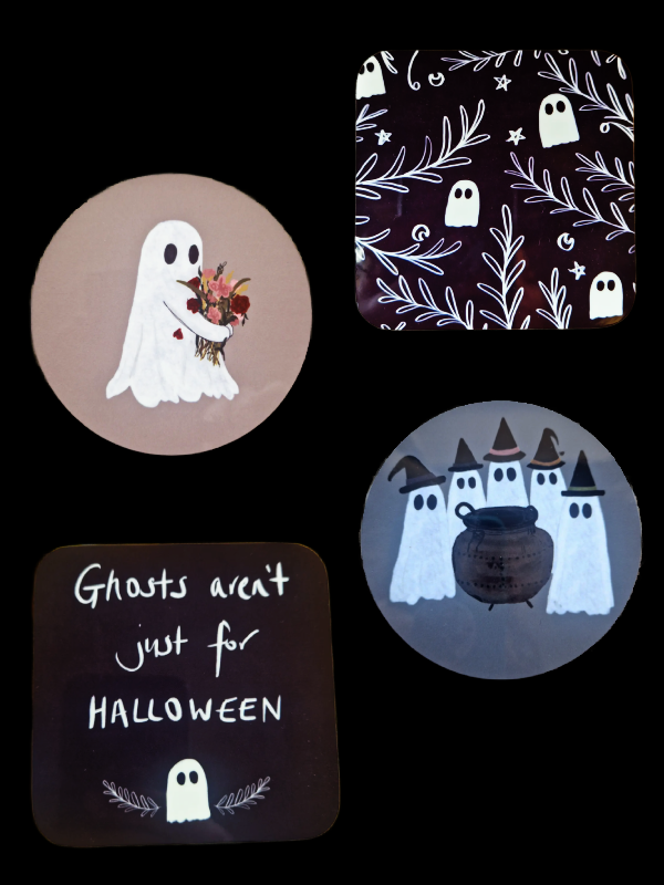 Ghost coasters by Duck Egg Designs