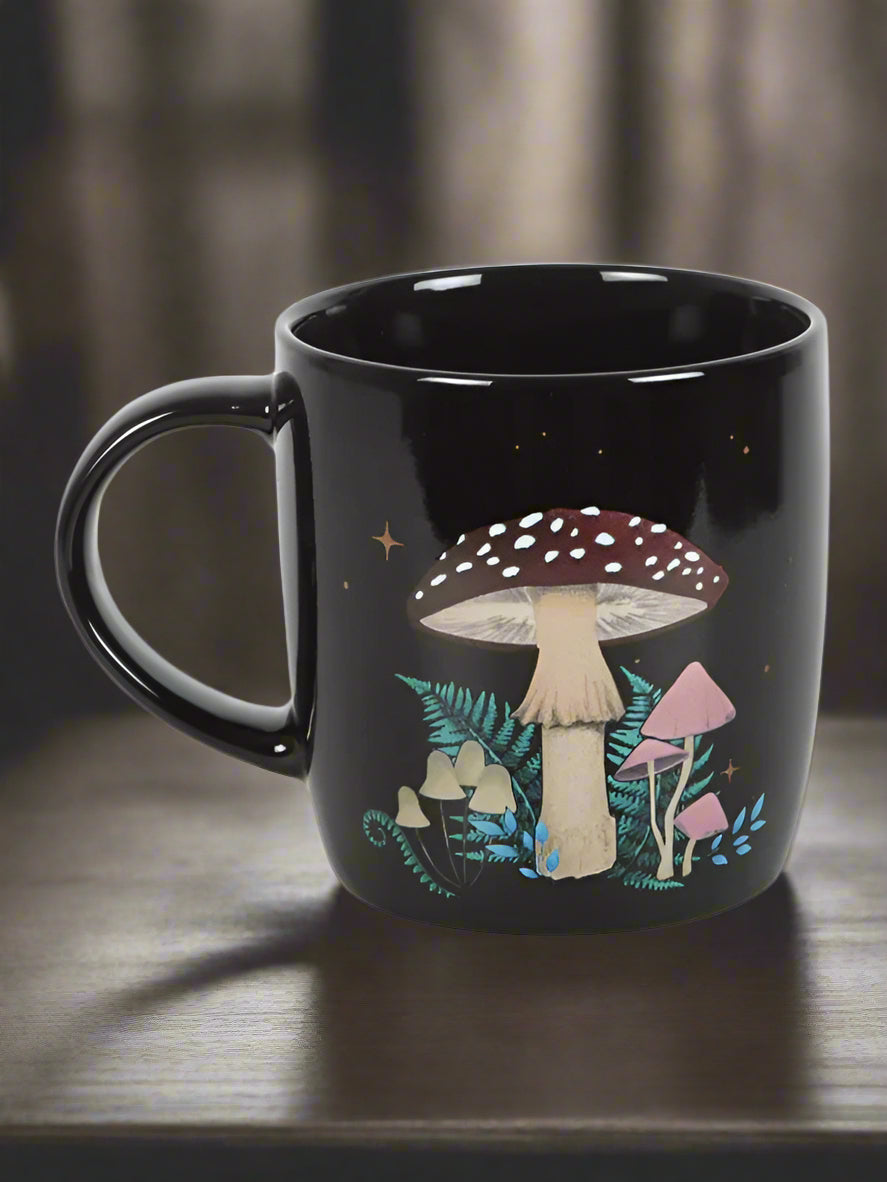 Mug with forest mushroom design