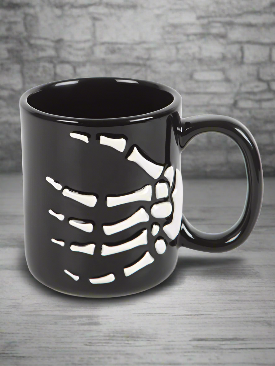Skeleton hand mug