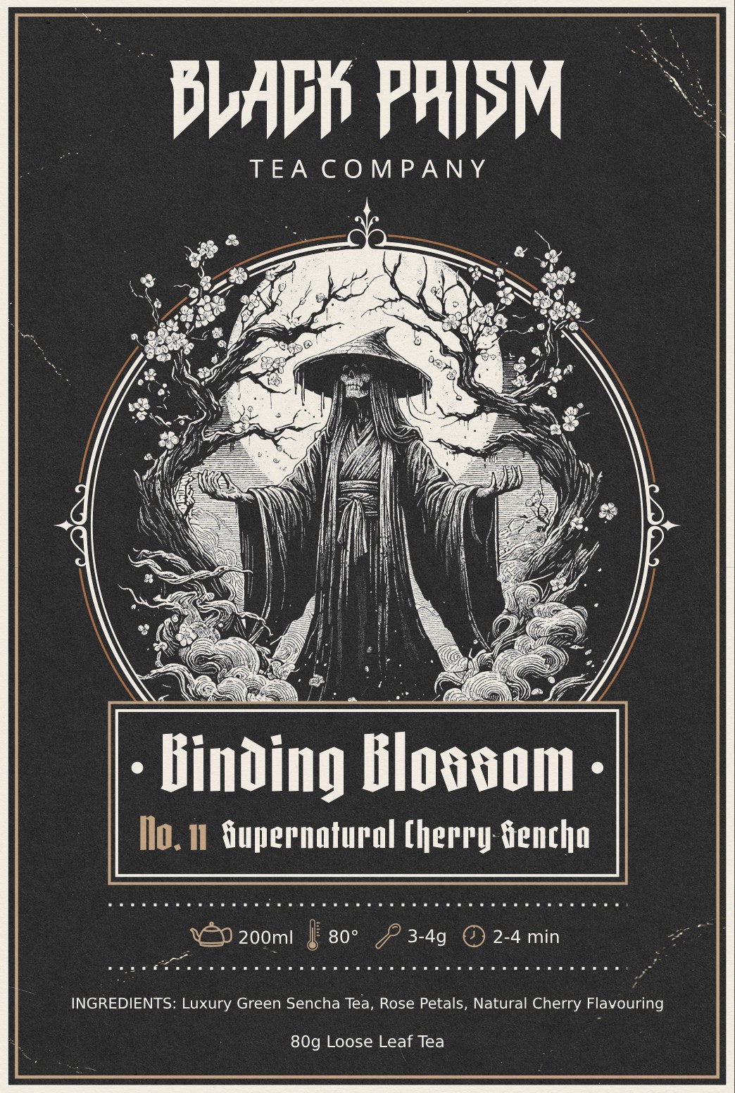 Binding Blossom  packaging label