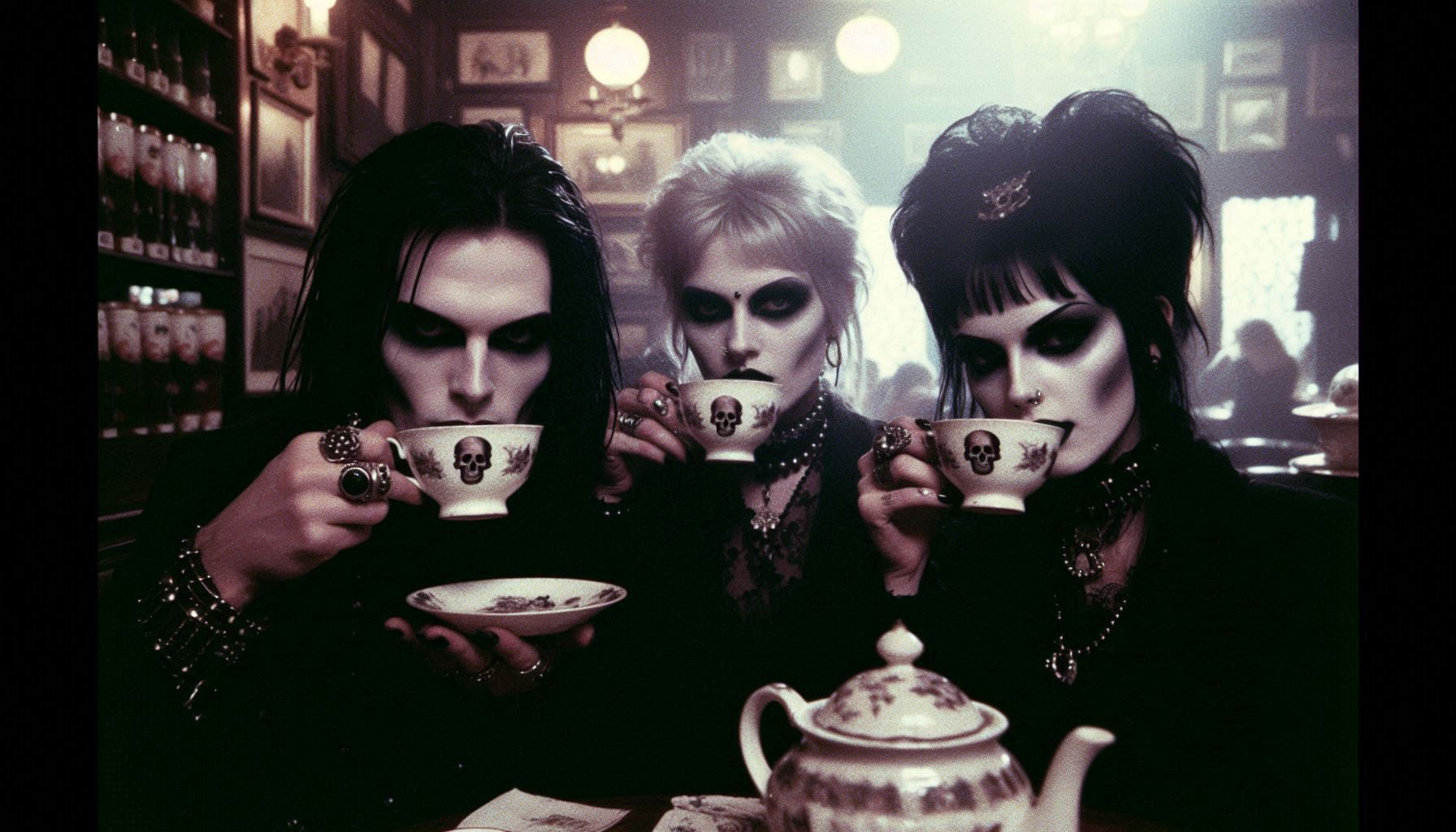 Goths drinking tea