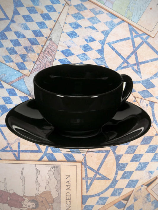 black glossy teacup